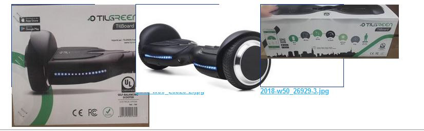 Hoverboard tilboard Tilgreen : photo du produit rappelé le 02/05/2025