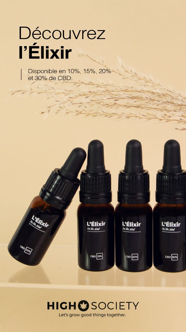 Huile CBD 15% High Society : photo du produit rappelé le 08/12/2023