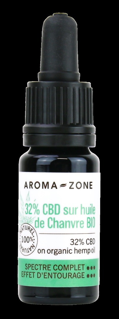 Huile CBD 32% sur huile de chanvre bio Aroma-Zone : photo du produit rappelé le 02/04/2024