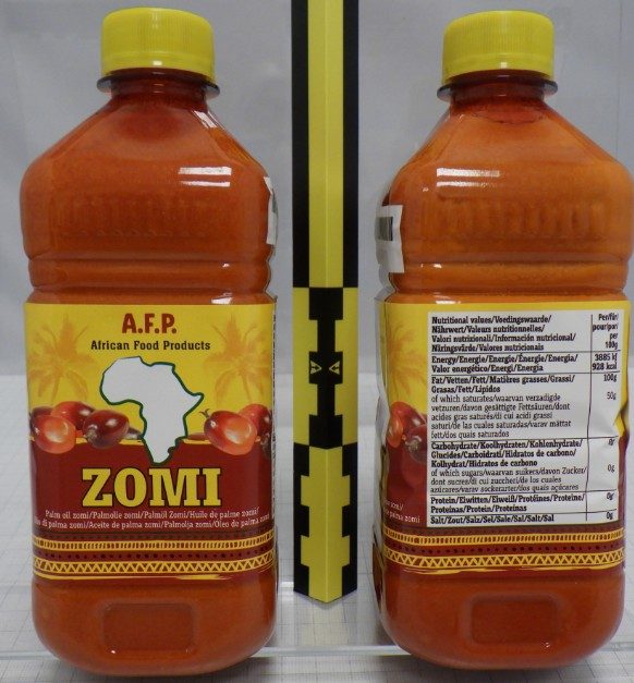 Huile de palme non raffinée_zomi A.F.P. African Food Products : photo du produit rappelé le 14/10/2025