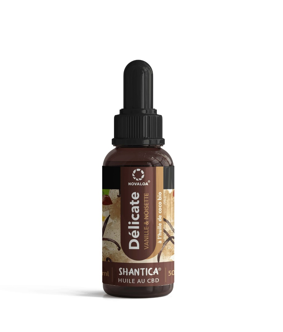 Huile délicate CBD large spectre 50% vanille/noisette Novaloa : photo du produit rappelé le 13/11/2023