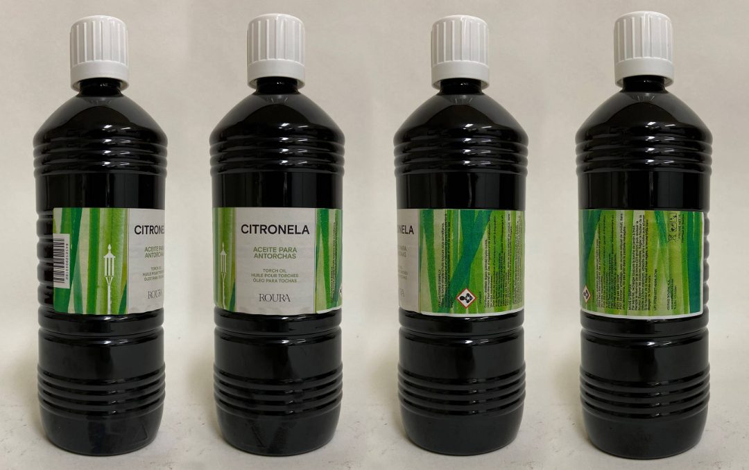 Huile pour torche anti-moustiques Roura : photo 2 sur 2 du produit rappelé le 11/07/2023