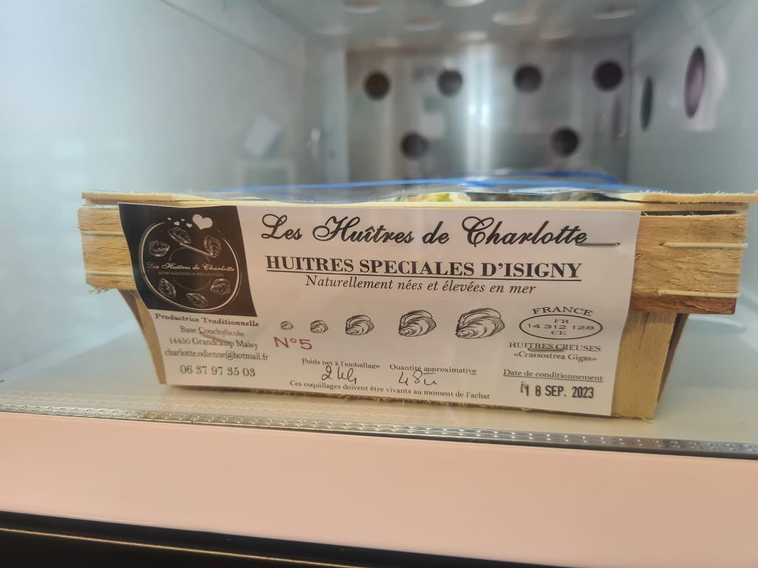Huîtres spéciales d'isigny Les Huîtres de Charlotte : photo du produit rappelé le 03/01/2024