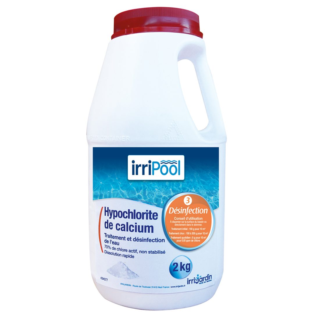 Hypochlorite de calcium granulés 2 kg Irripool : photo du produit rappelé le 30/05/2022