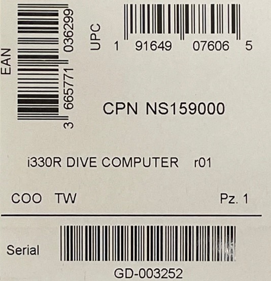 I330r ordinateur de plongée Aqualung : photo 3 sur 5 du produit rappelé le 12/04/2022