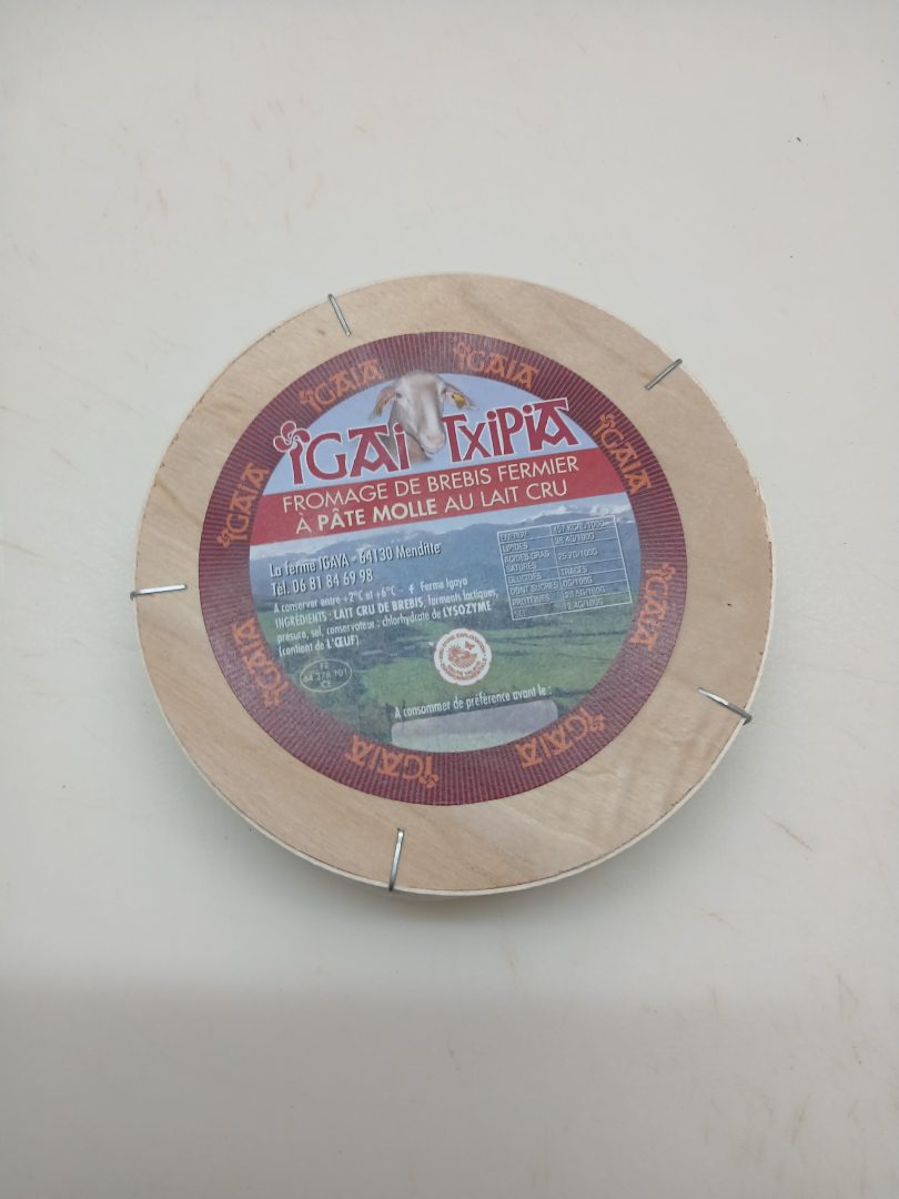 Igaitxipia fromage de brebis fermier à pâte molle au lait cru : photo du produit rappelé le 06/11/2025