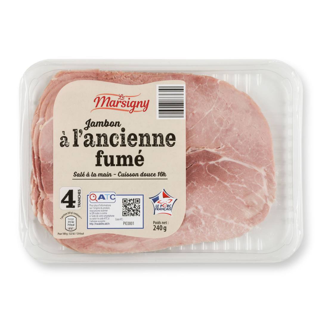 Jambon a l'ancienne fume Le Marsigny : photo du produit rappelé le 02/05/2022