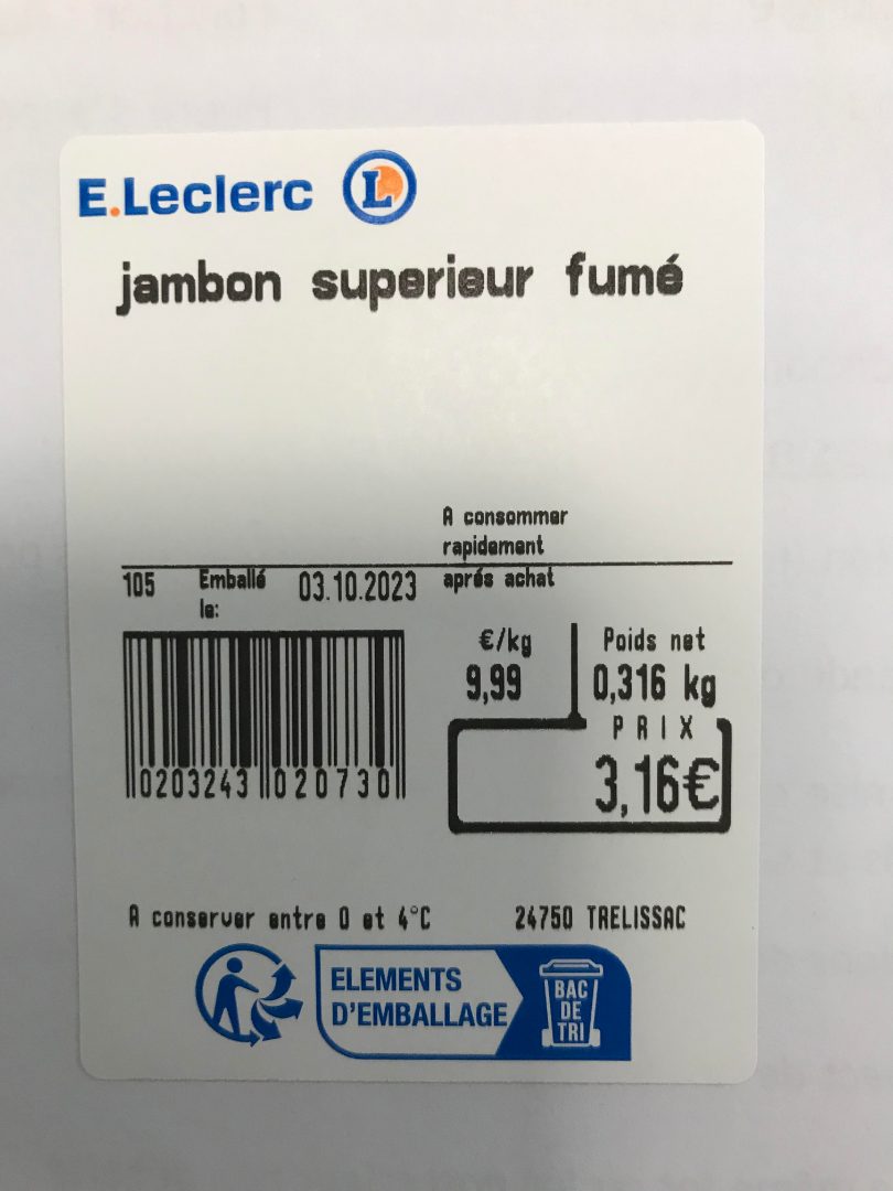 Jambon blanc supérieur fumé MDD : photo du produit rappelé le 04/10/2023