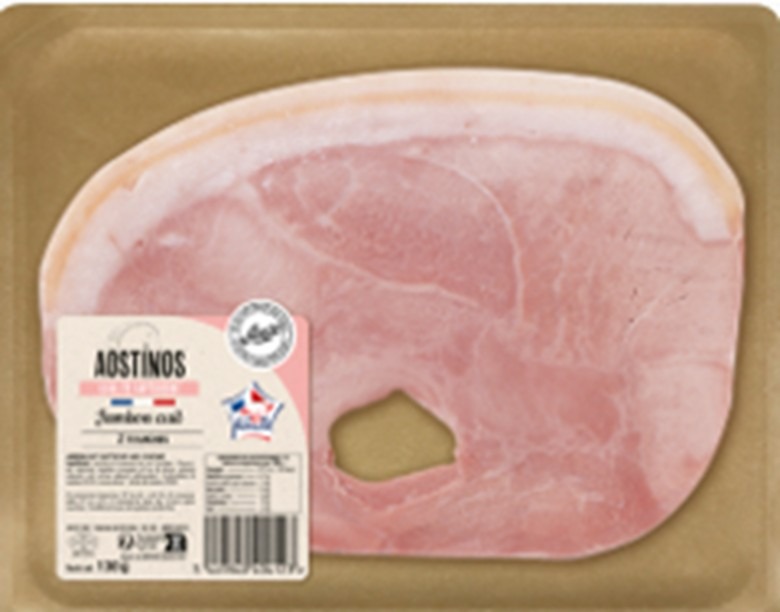 Jambon cuit aostinos 2 tranches 130g Aoste : photo du produit rappelé le 06/03/2026