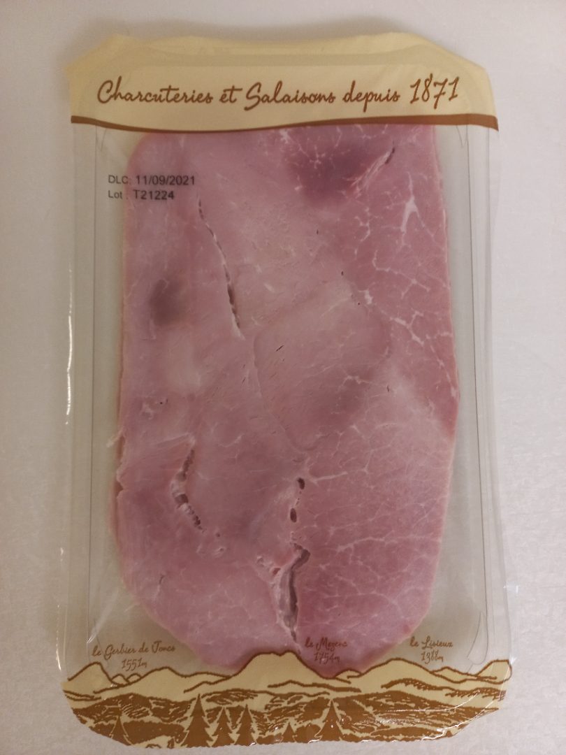 Jambon cuit demi-lune vpf Salaisons de la Haute Ardèche : photo du produit rappelé le 27/08/2021