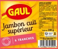 Jambon cuit superieur Gaul : photo 2 sur 2 du produit rappelé le 27/02/2025