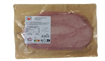 Jambon cuit superieur u avec couenne et jambon cuit superieur u decouenne : photo 2 sur 2 du produit rappelé le 15/02/2023