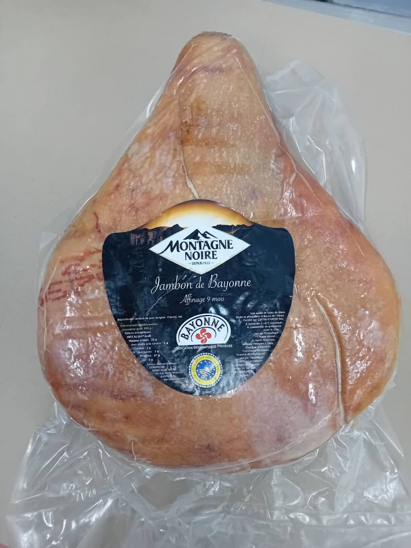 Jambon de bayonne IGP vpf 9m dr mn Montagne Noire : photo du produit rappelé le 29/06/2026