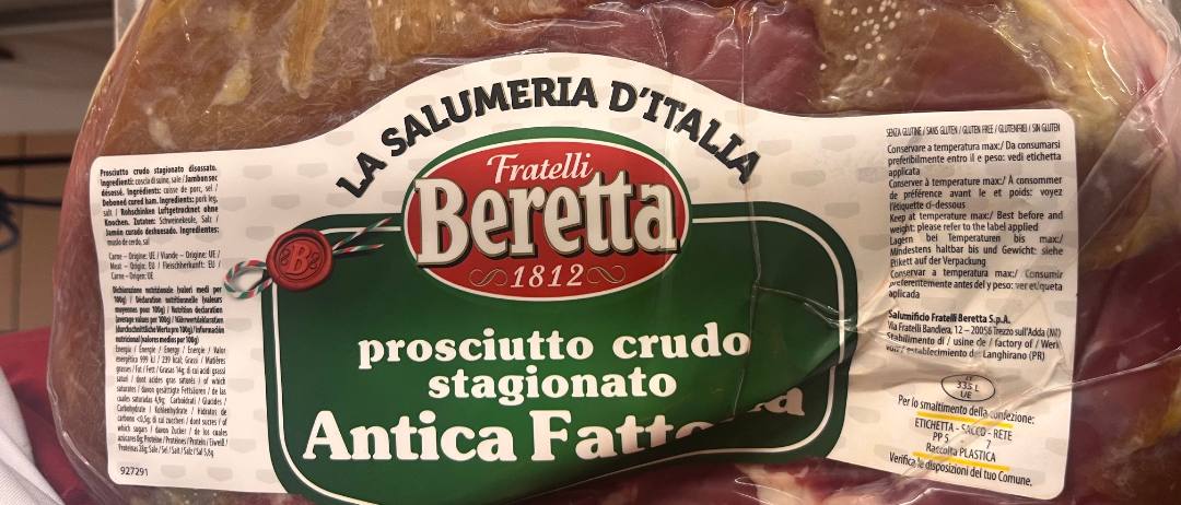 Jambon italien desossé Beretta : photo du produit rappelé le 22/09/2026