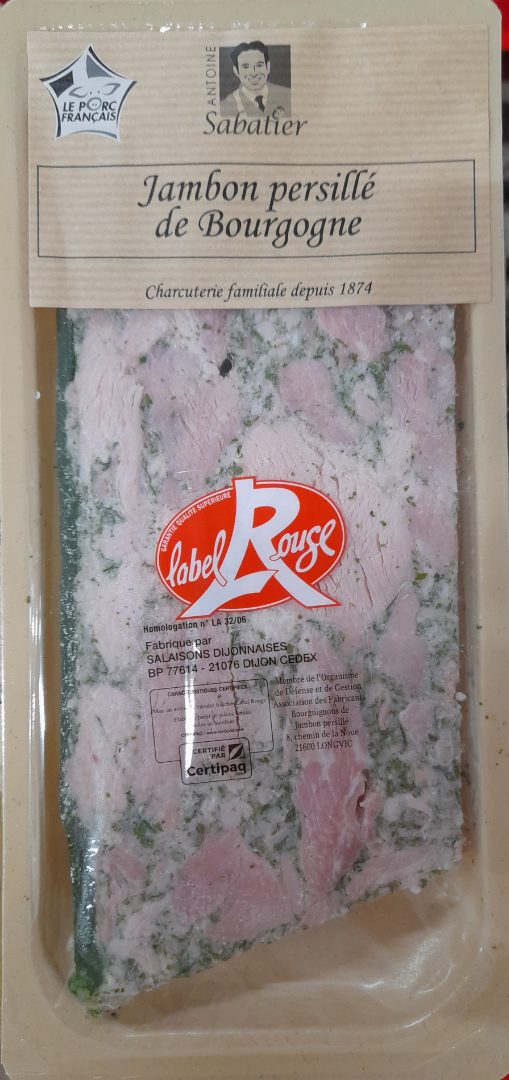 Jambon persillé label rouge Salaisons Dijonnaises - Antoine Sabatier : photo du produit rappelé le 21/11/2023