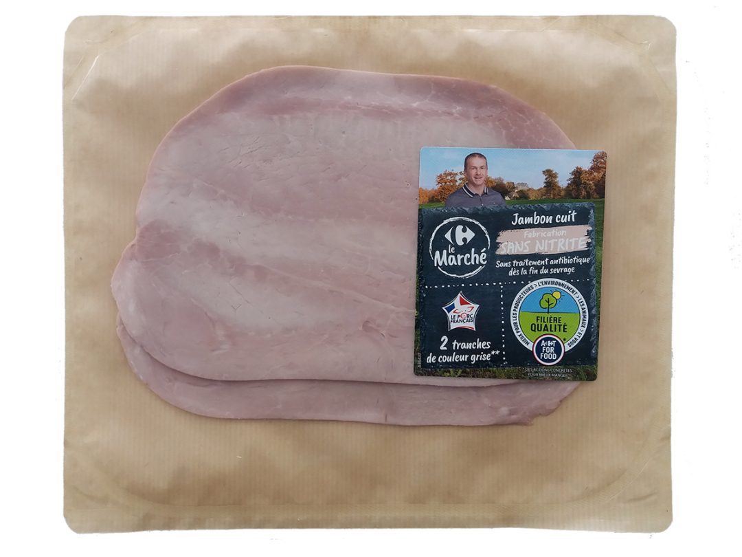 Jambon sup dd 2 tranches psa sn Carrefour : photo du produit rappelé le 14/01/2022