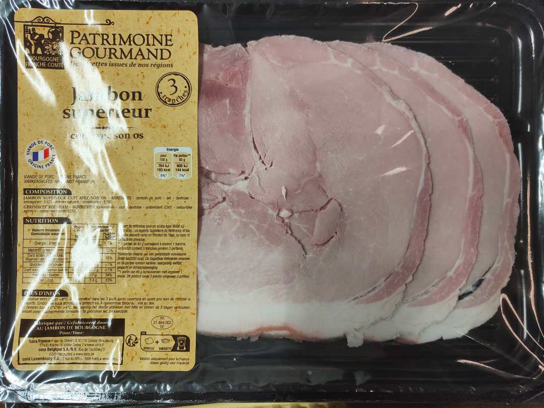 Jambon supérieur cuit avec son os Patrimoine Gourmand : photo 2 sur 2 du produit rappelé le 21/08/2023