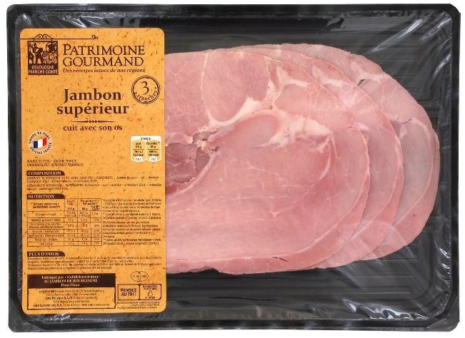 Jambon supérieur cuit avec son os Patrimoine Gourmand : photo du produit rappelé le 09/09/2021