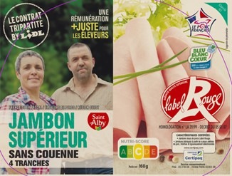 Jambon supérieur sans couenne label rouge 4 tranches 160g Saint Alby : photo du produit rappelé le 25/03/2024