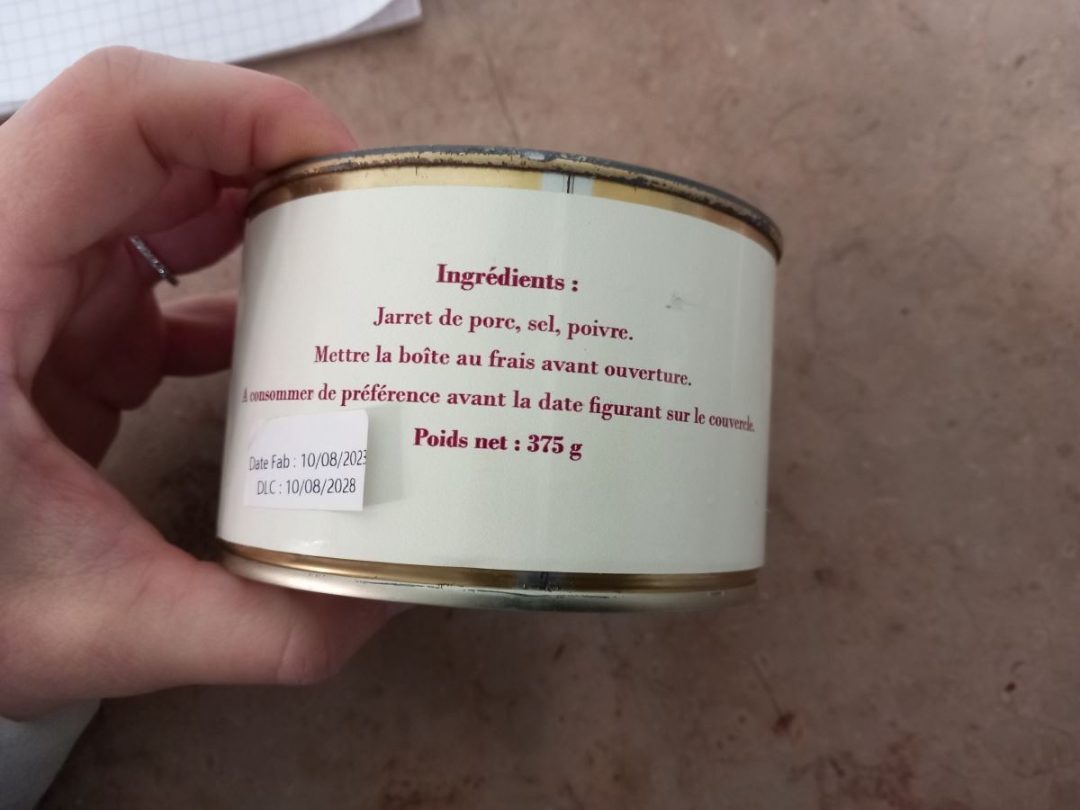 Jambonneau espinasse traiteur : photo 2 sur 2 du produit rappelé le 24/01/2024