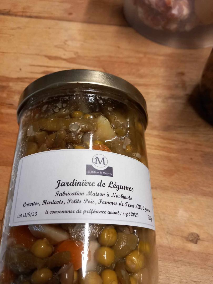Jardiniere de legumes/ haricots verts/ betteraves Les Delices de Marjorie : photo du produit rappelé le 09/11/2023