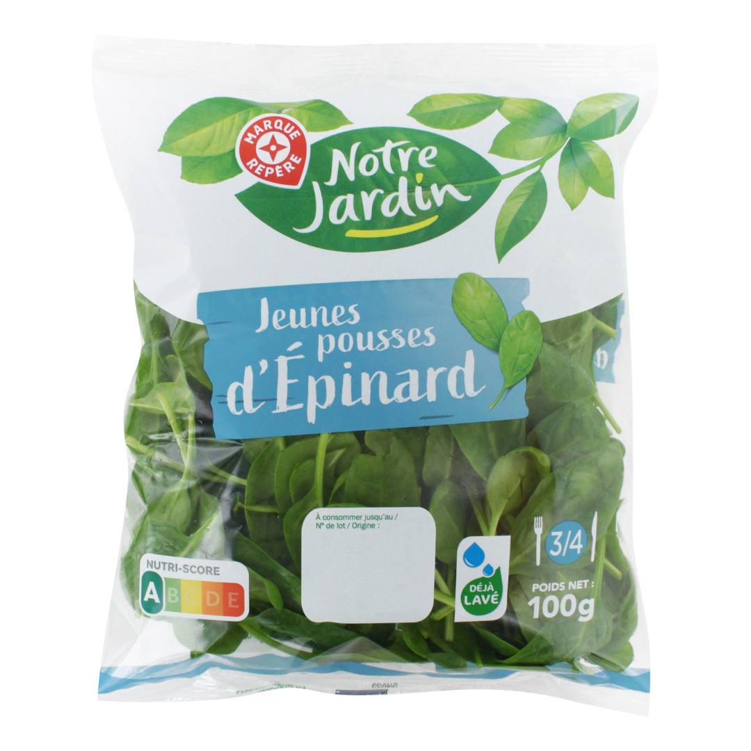 Jeunes pousses d’epinard 100g Notre Jardin : photo du produit rappelé le 07/08/2025