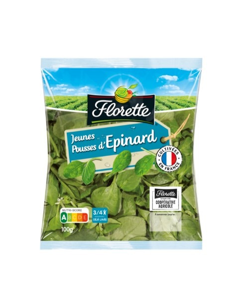 Jeunes pousses epinards Florette : photo 2 sur 2 du produit rappelé le 07/08/2025