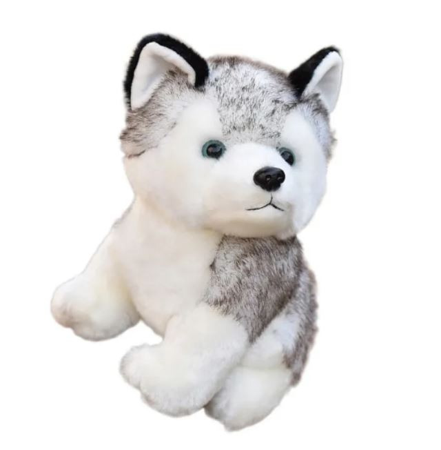 Jouet en peluche réaliste pour enfants, chien husky, loup doux kawaii : photo du produit rappelé le 27/09/2024