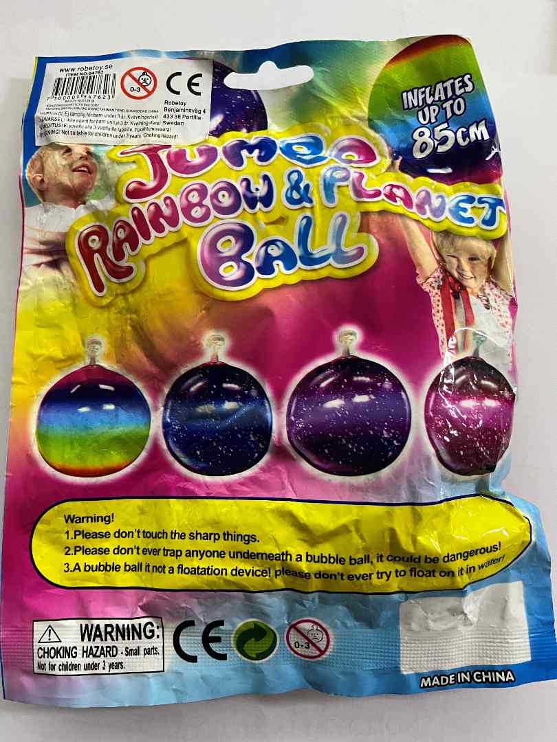 Jumbo rainbow et planet ball Robetoy : photo du produit rappelé le 18/07/2025