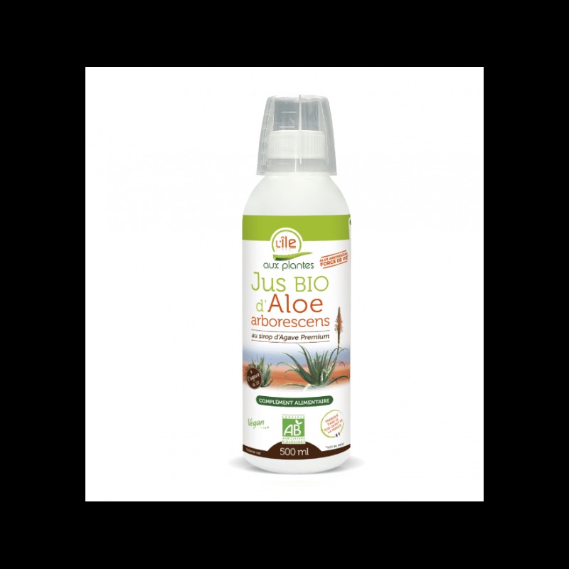 Jus bio d'aloe arborescens a l'agave L'Île aux Plantes : photo du produit rappelé le 17/01/2023
