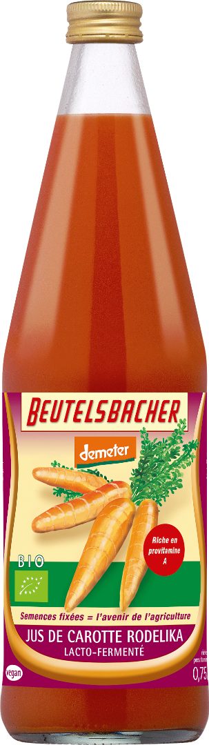 Jus de carotte lacto fermenté demeter Beutelsbacher : photo du produit rappelé le 17/07/2024