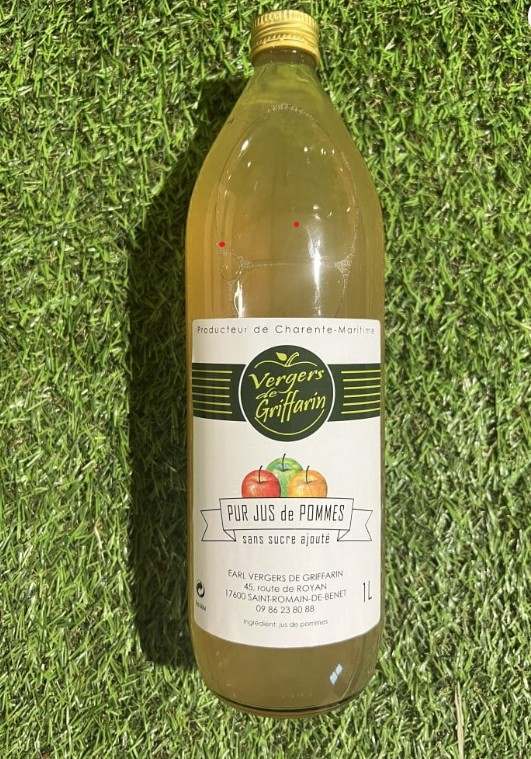 Jus de pomme 1l Vergers de Griffarin : photo du produit rappelé le 26/01/2026