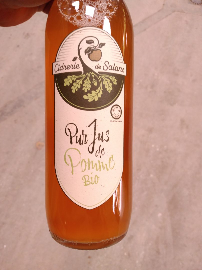 Jus de pommes bio Cidrerie de Salans : photo du produit rappelé le 14/10/2025