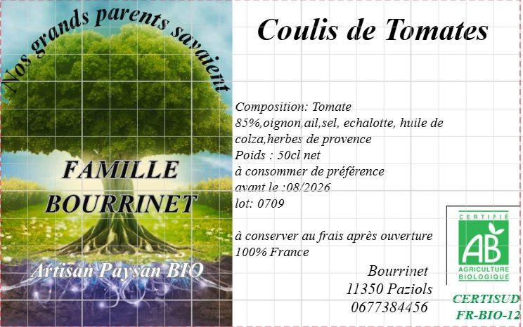 Jus de tomate Bourrinet : photo du produit rappelé le 28/07/2026