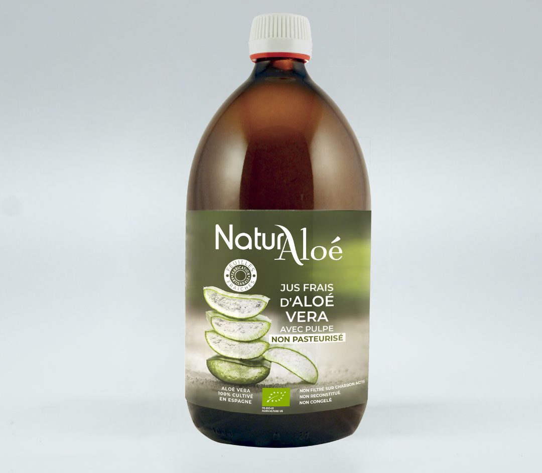 Jus frais d'aloe vera avec pulpe non pasteurisé Naturaloe : photo du produit rappelé le 28/06/2022