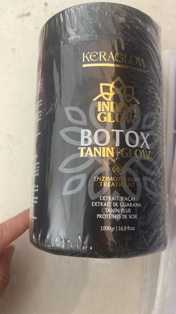 Keraglow cosmetic – indian glow botox tanin glow – 1000 g : photo du produit rappelé le 18/09/2025