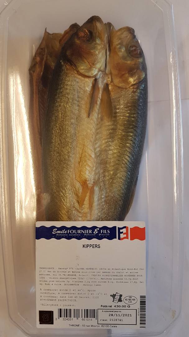 Kippers par 2 en 430 g sous at Fournier Fils : photo du produit rappelé le 29/10/2021