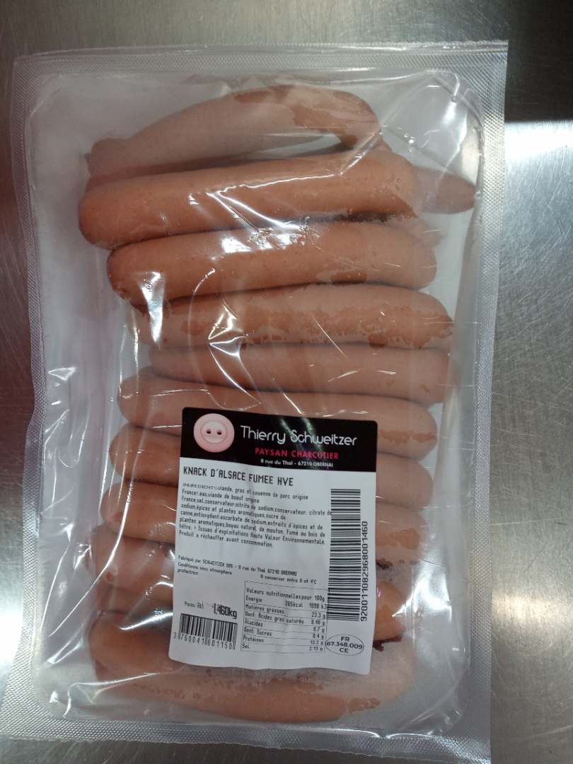 Knack d'alsace fumee Thierry Schweitzer : photo du produit rappelé le 29/07/2024