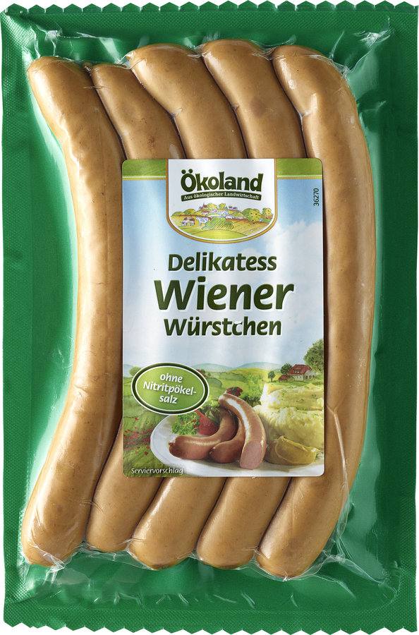 Knack klassik (~4-5pcs) sb delikatess wiener - 5 st Ökoland : photo du produit rappelé le 28/05/2021