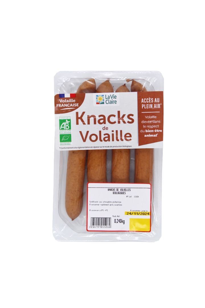Knacks de volaille La Vie Claire : photo du produit rappelé le 14/02/2025