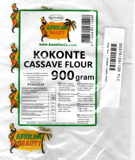Kokonte cassava flour African Beauty : photo du produit rappelé le 07/05/2024