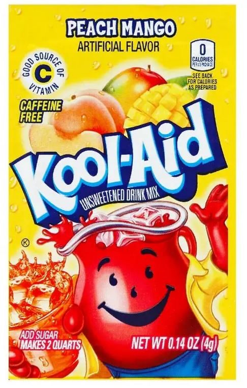 Kool, aid pêche, mangue boisson non sucrée : photo du produit rappelé le 26/04/2023