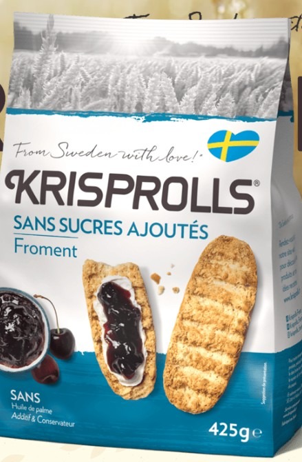Krisprolls sans sucres ajoutés froment 425g : photo du produit rappelé le 09/02/2026