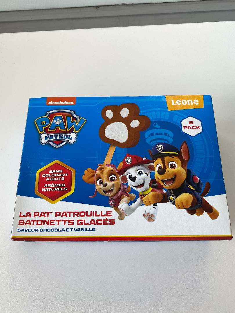 La pat'patrouille batonnets glaces Leone : photo du produit rappelé le 23/07/2021