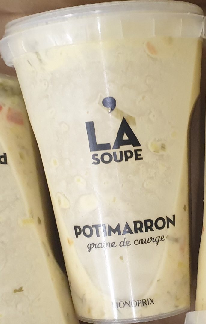 La soupe potimarron graine de courge Monoprix : photo 1 sur 2 du produit rappelé le 01/12/2022