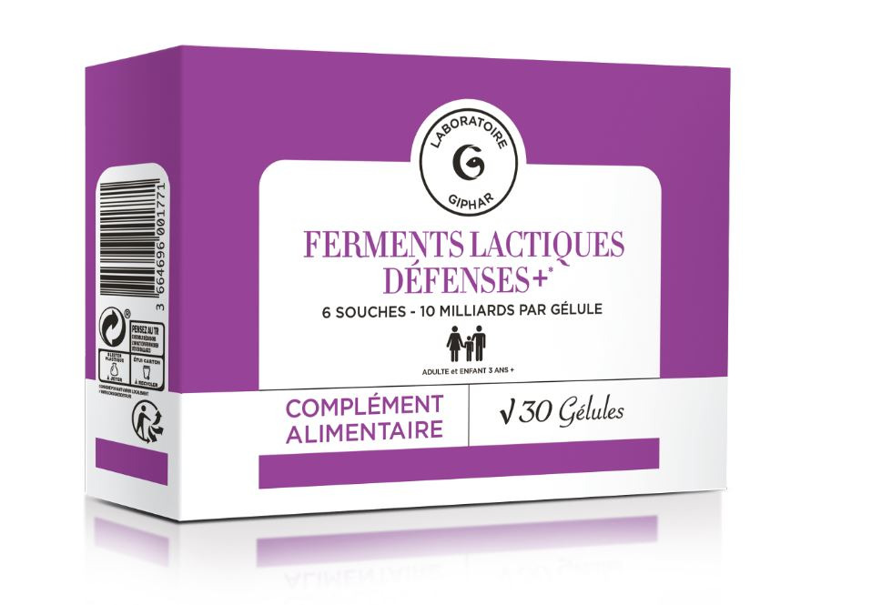 Laboratoire giphar - ferments lactiques défenses : photo du produit rappelé le 06/11/2021