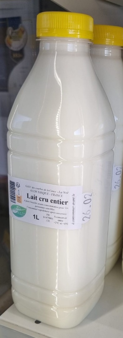 Lait cru entier Ferme de la Noë : photo du produit rappelé le 21/01/2025