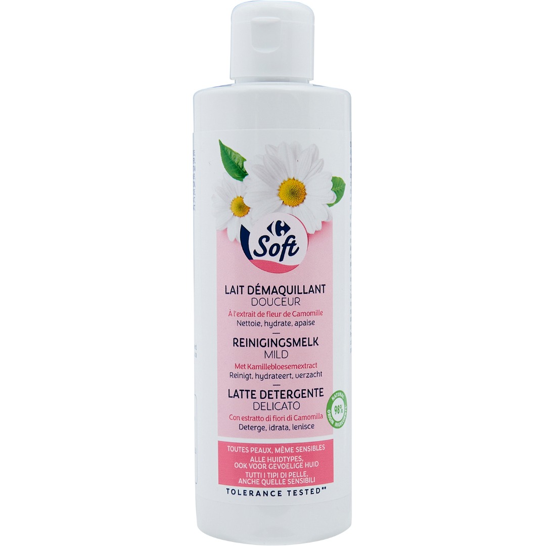 Lait demaquillant douceur Carrefour Soft : photo du produit rappelé le 03/07/2025
