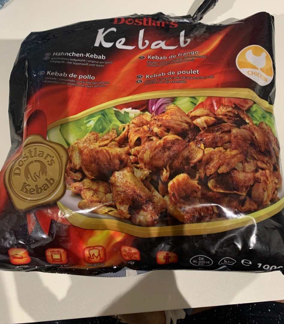 Lamelle de poulet kebab 1kg dostlar's : photo du produit rappelé le 06/03/2023