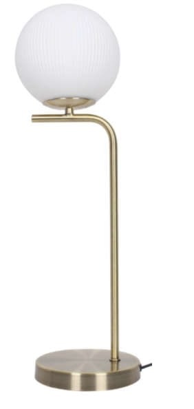 Lampe à poser dorée & globe blanc swift Keria : photo du produit rappelé le 14/11/2022